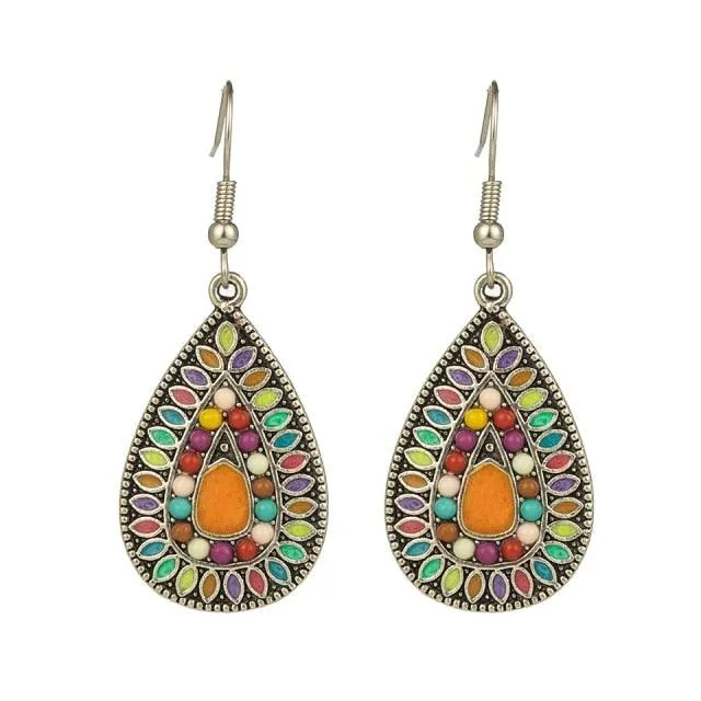 Golden Leaf Dangle Drop Earrings