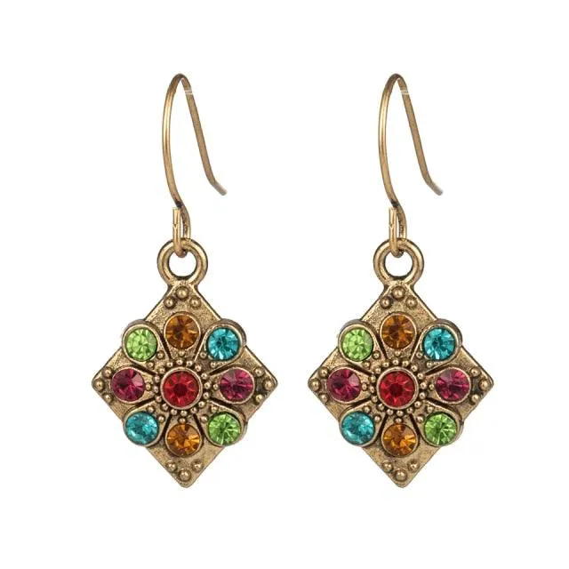 Golden Leaf Dangle Drop Earrings