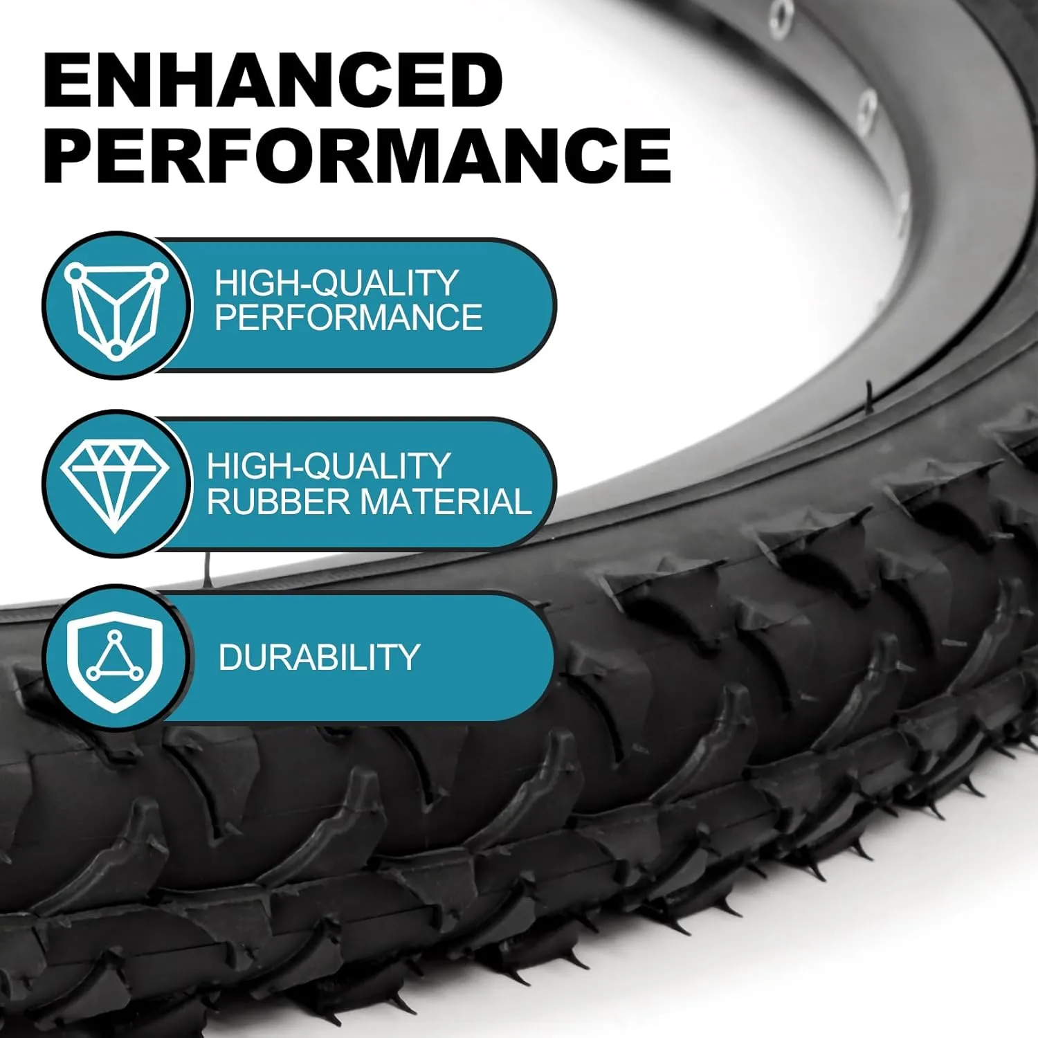 Hycline Mountain Bike Replacement Tire: 26x1.95 inch (52-559mm) Premium Butyl Rubber Puncture-Resistant Folding Bicycle Tire Compatible with MTB Off-Road Bike