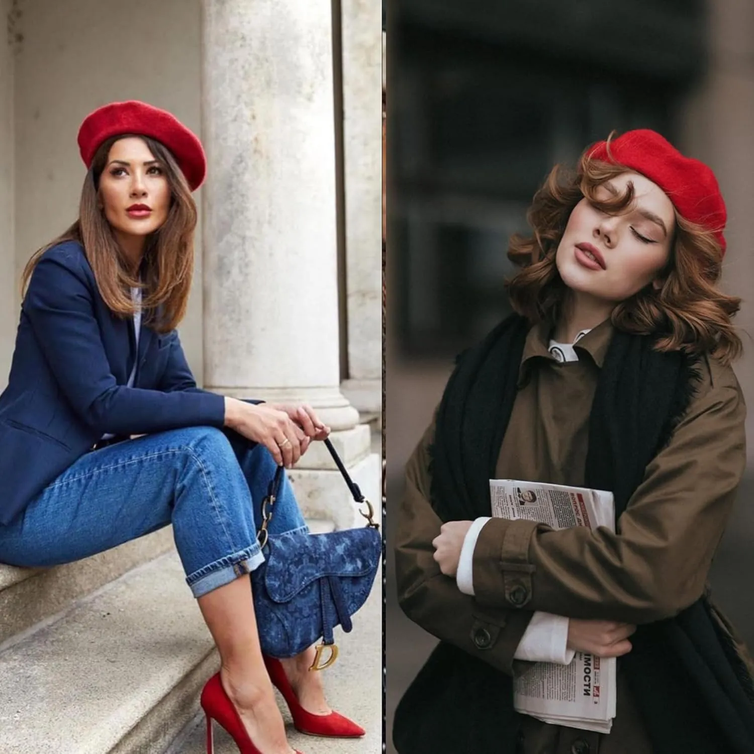 IZUS Women French Beret Hat Solid Artist Hat Wool Adult Beret Winter Warm Beanie Cap Fashion Ladies Men