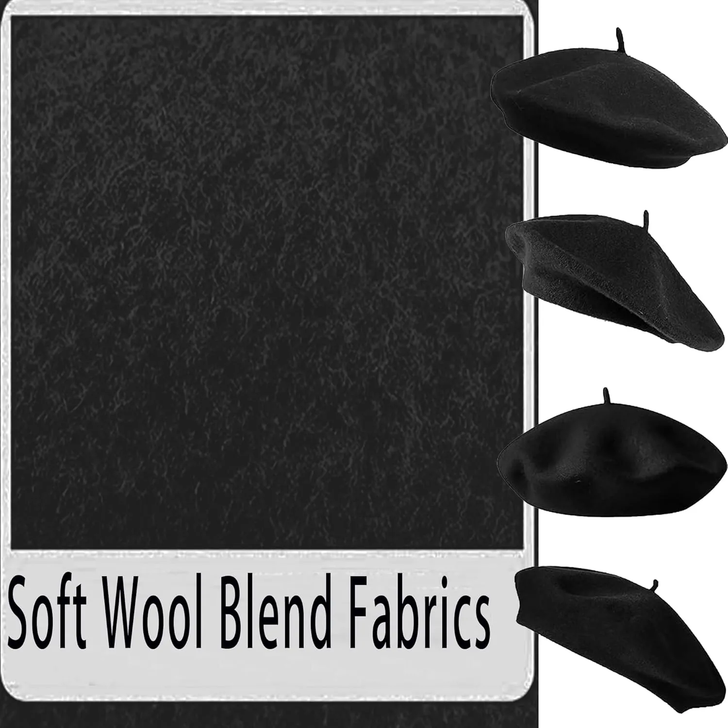 IZUS Women French Beret Hat Solid Artist Hat Wool Adult Beret Winter Warm Beanie Cap Fashion Ladies Men
