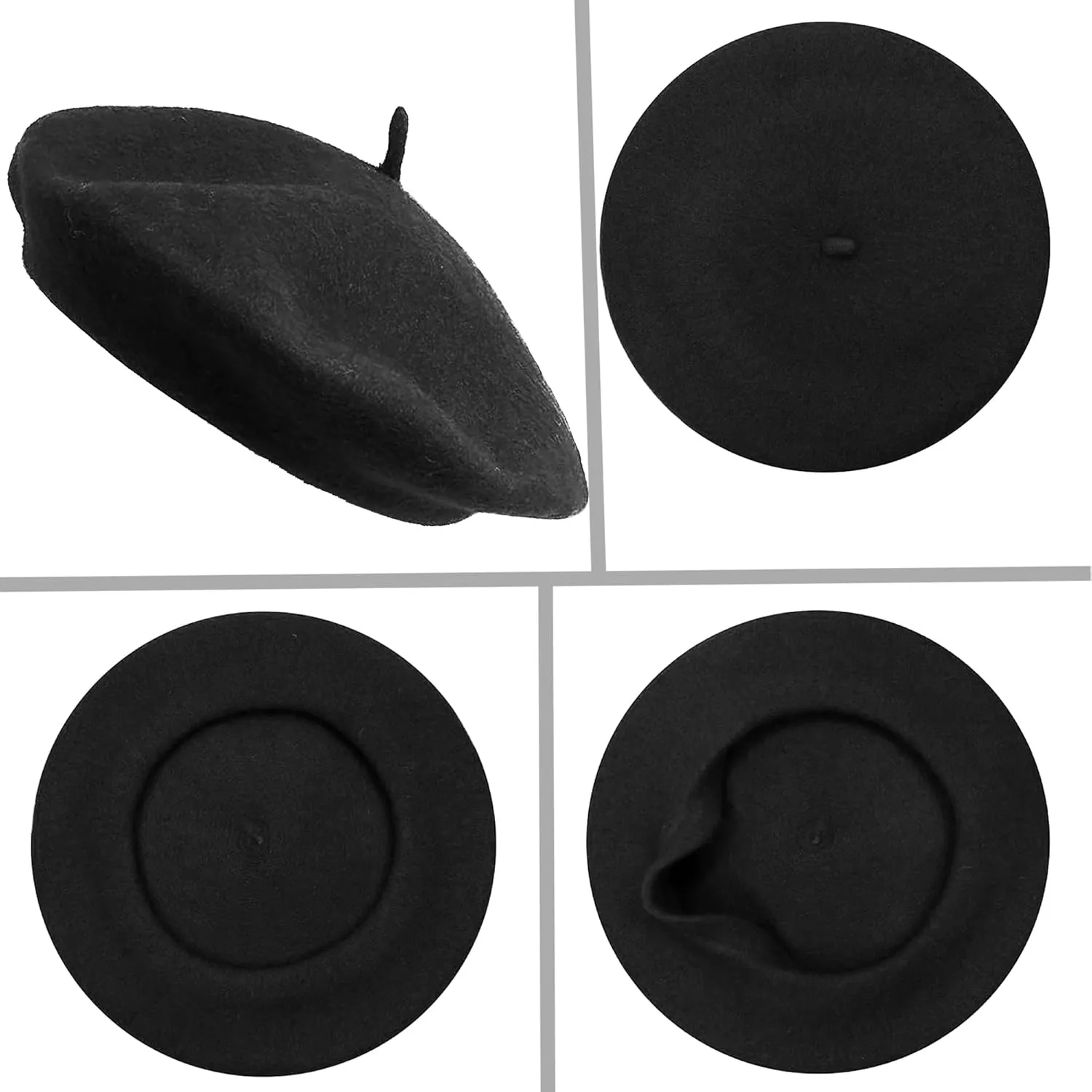 IZUS Women French Beret Hat Solid Artist Hat Wool Adult Beret Winter Warm Beanie Cap Fashion Ladies Men