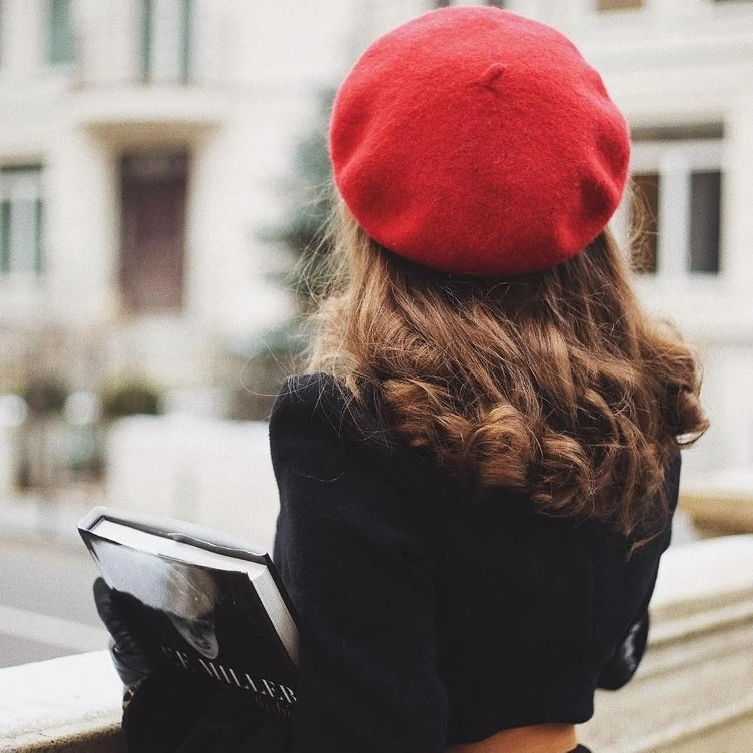 IZUS Women French Beret Hat Solid Artist Hat Wool Adult Beret Winter Warm Beanie Cap Fashion Ladies Men