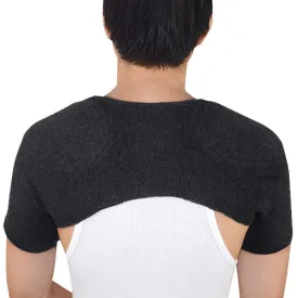 Knit Cashmere Double Shoulder Support Brace Winter Warm Shoulder Strap Guard Pain Relief Stability Compression Sleeve Wrap Thermal Self-Warming Shoulders Pad Protector Home Office Rotator Cuff Brace