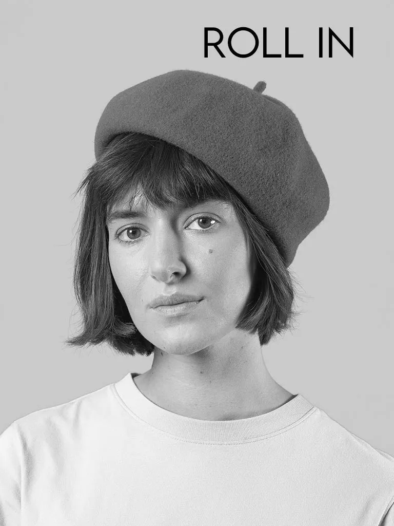 KOPKA Roll Up Woollen Beret - Rosa