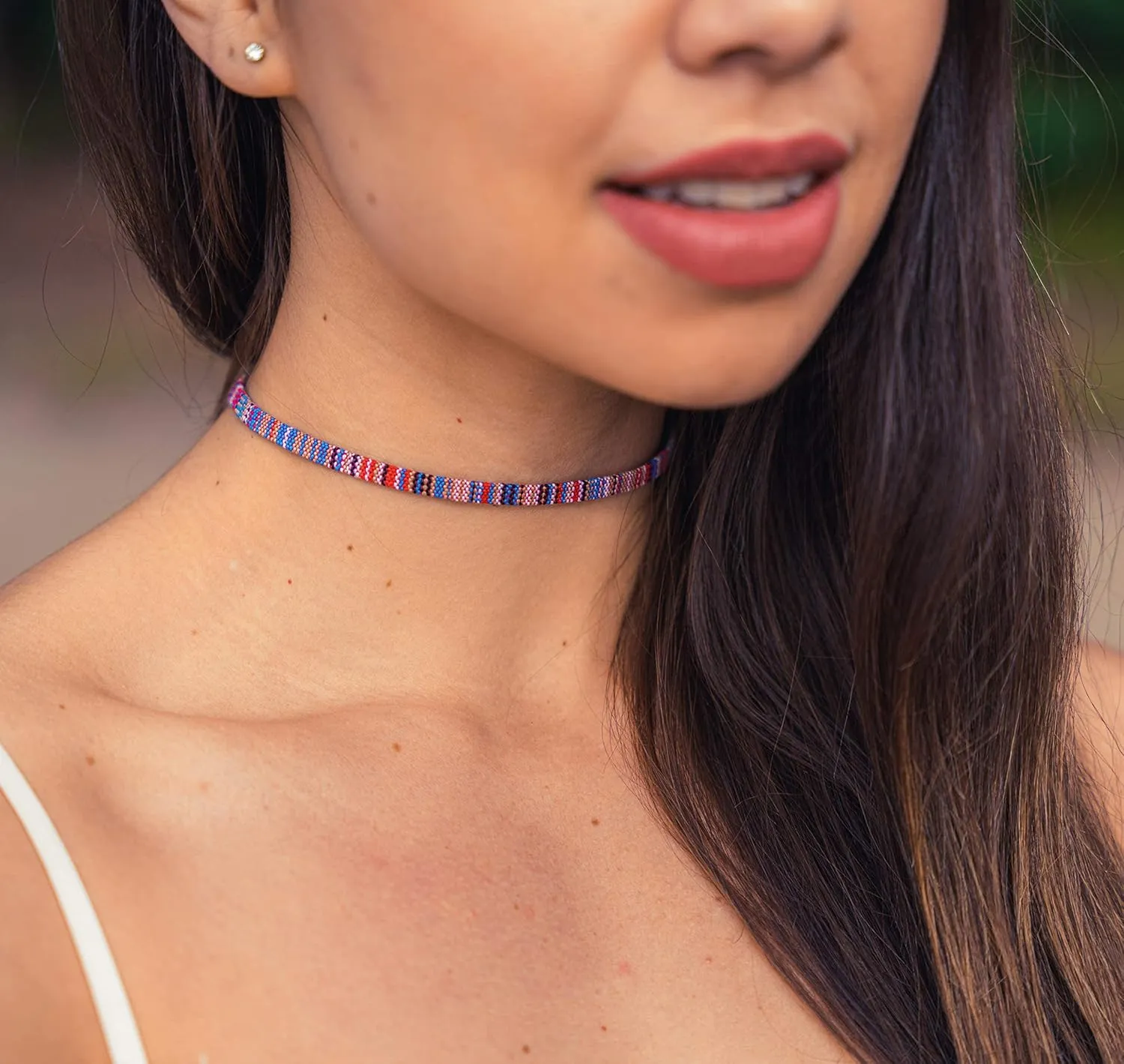 Made by Nami Boho Choker for Women and all Genders Waterproof & Adjustable Surfer Necklace Choker for Pride Parade & Hippie Festival (Multi)