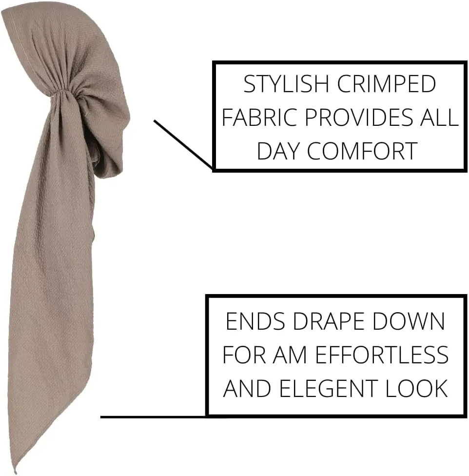 Madison Headwear Pretied Head Scarves for Women Featuring Lightweight Crimped Material and Attractive