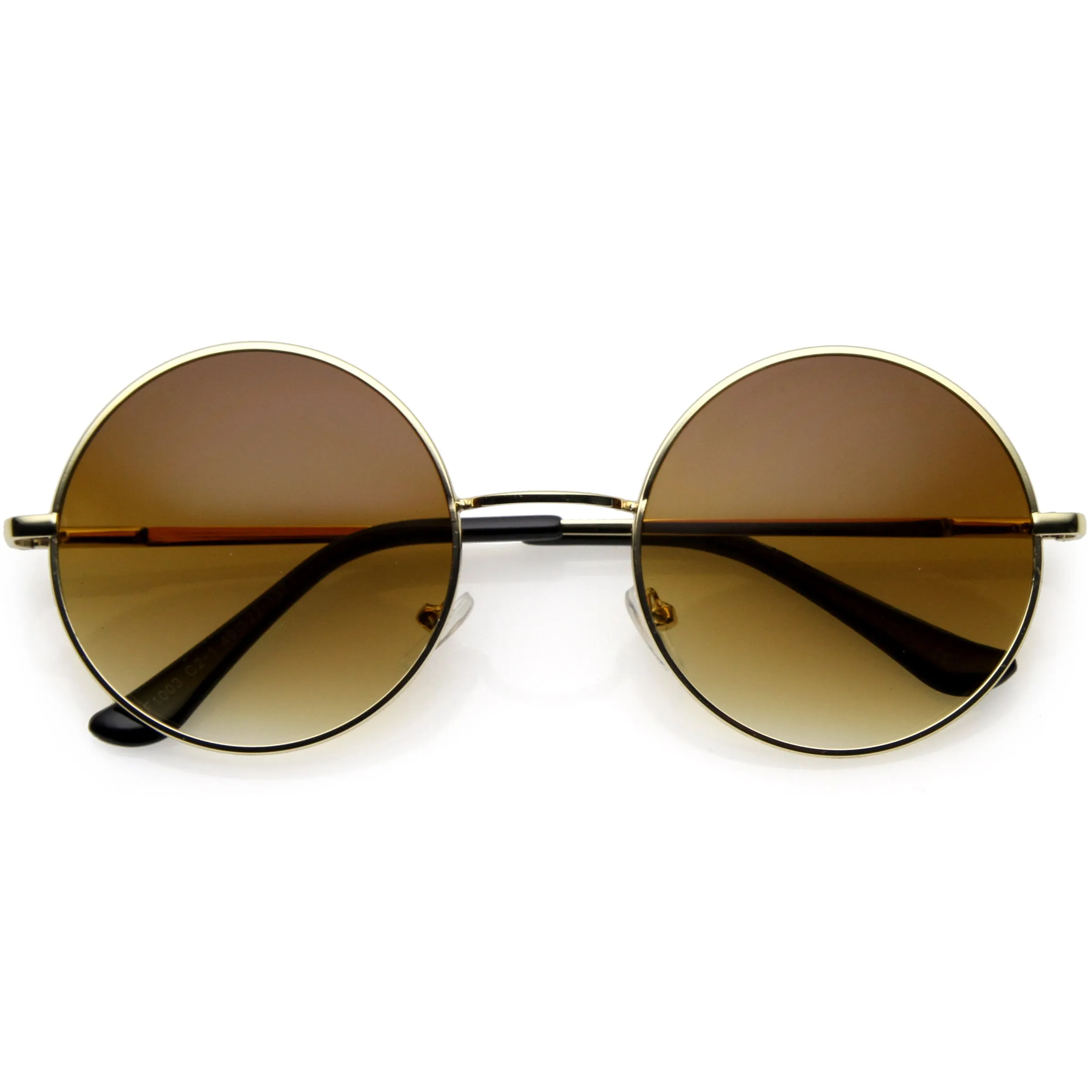 Medium Classic Lennon Style Gradient Colored Lens Thin Metal Frame Round Sunglasses 53mm C990
