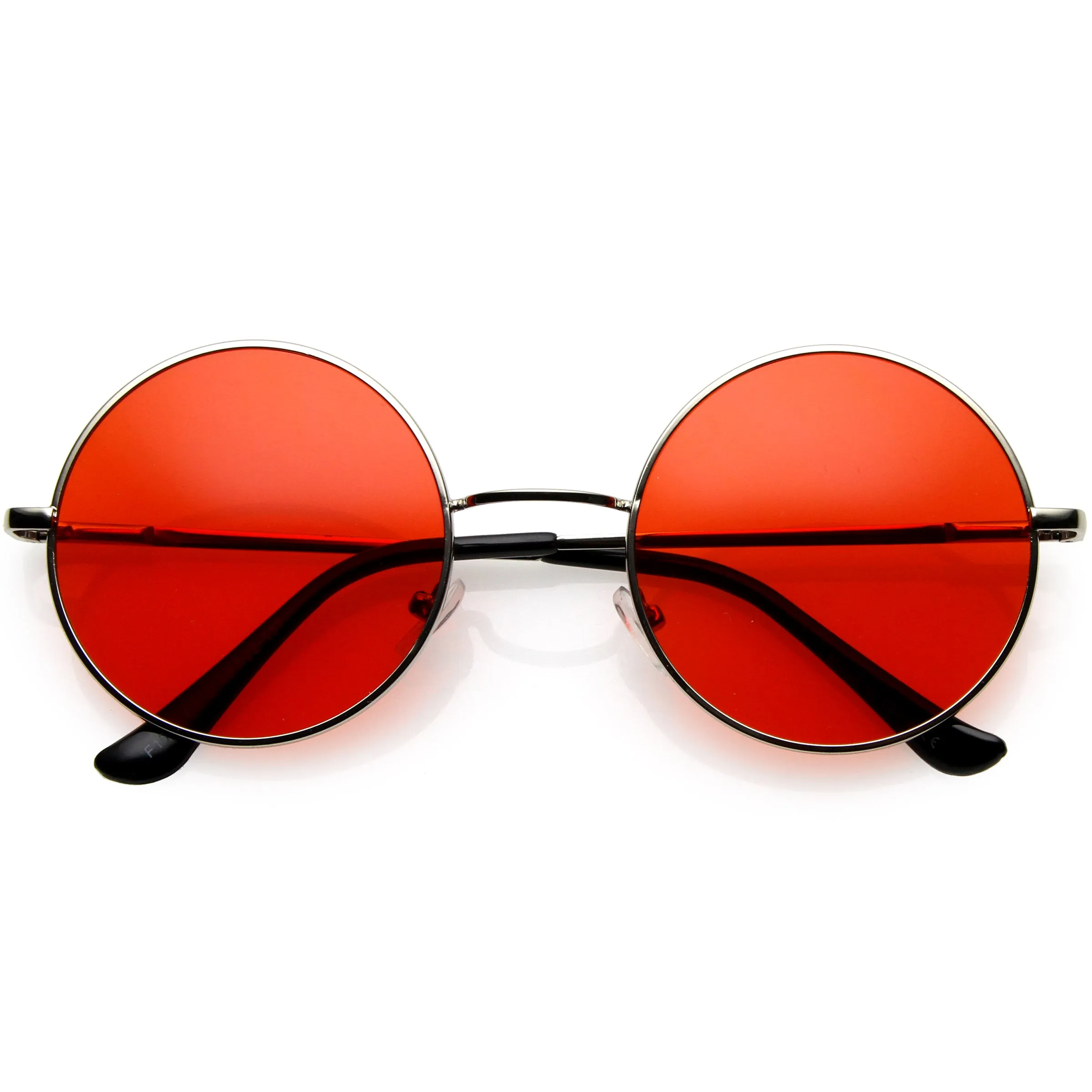 Medium Classic Lennon Style Gradient Colored Lens Thin Metal Frame Round Sunglasses 53mm C990