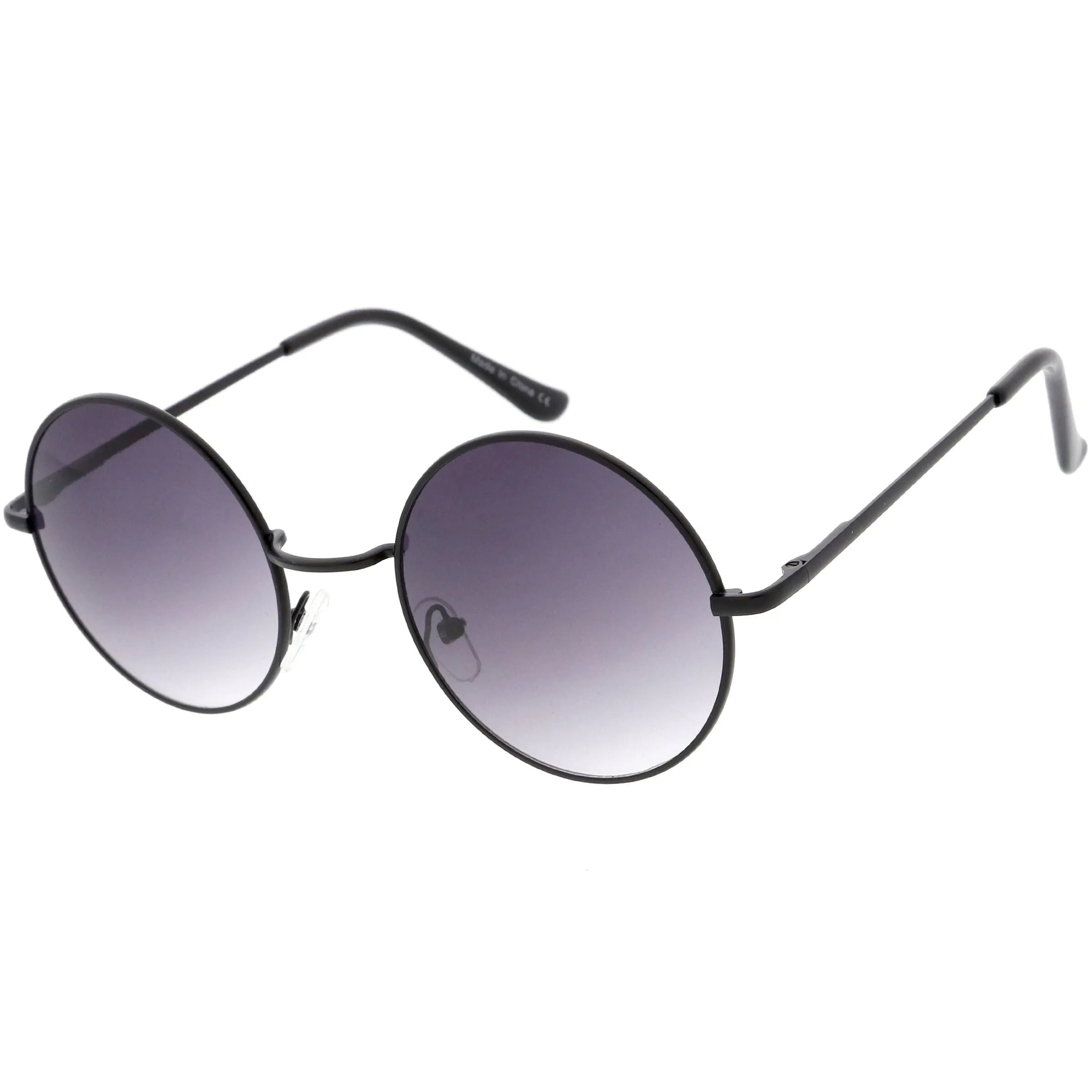 Medium Classic Lennon Style Gradient Colored Lens Thin Metal Frame Round Sunglasses 53mm C990