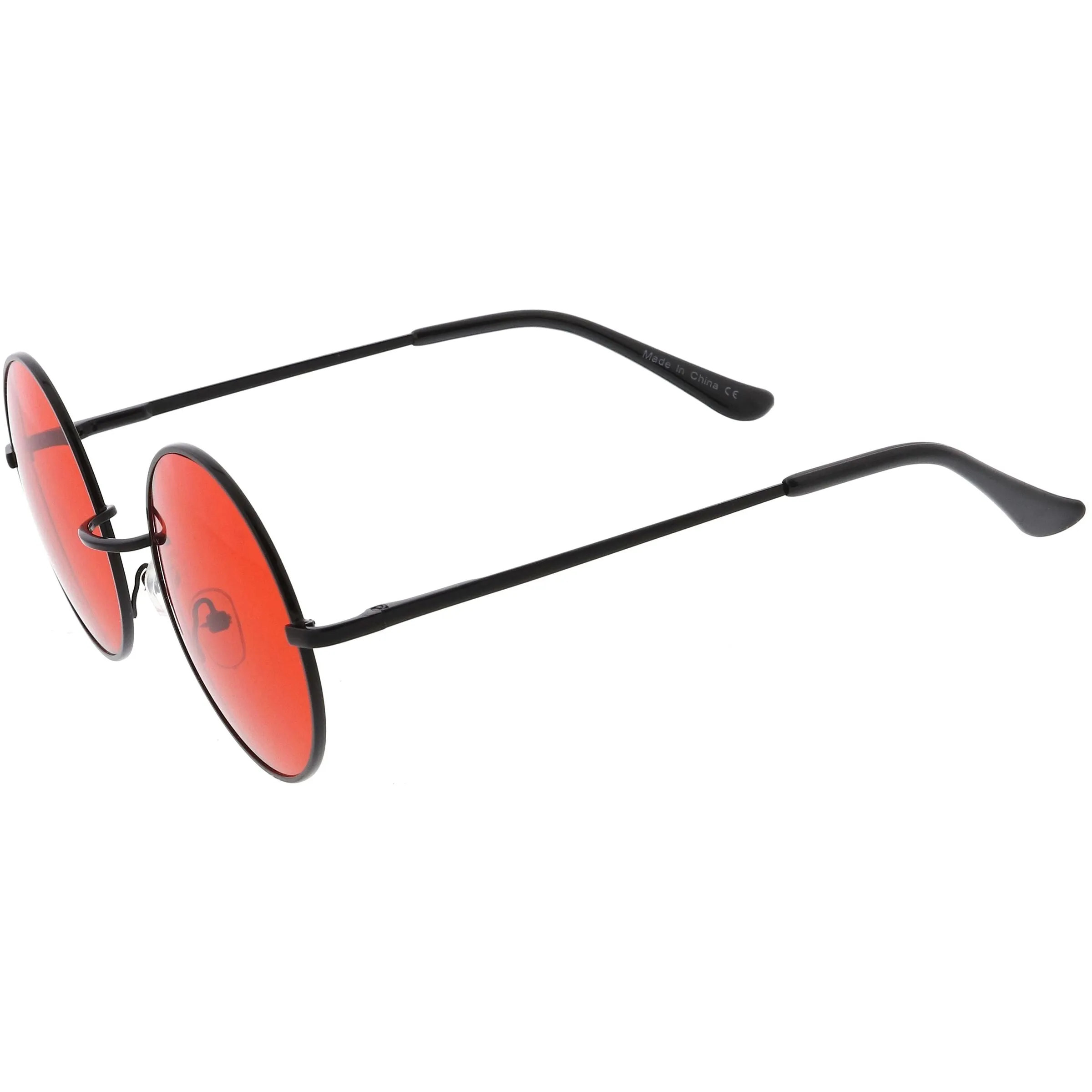 Medium Classic Lennon Style Gradient Colored Lens Thin Metal Frame Round Sunglasses 53mm C990