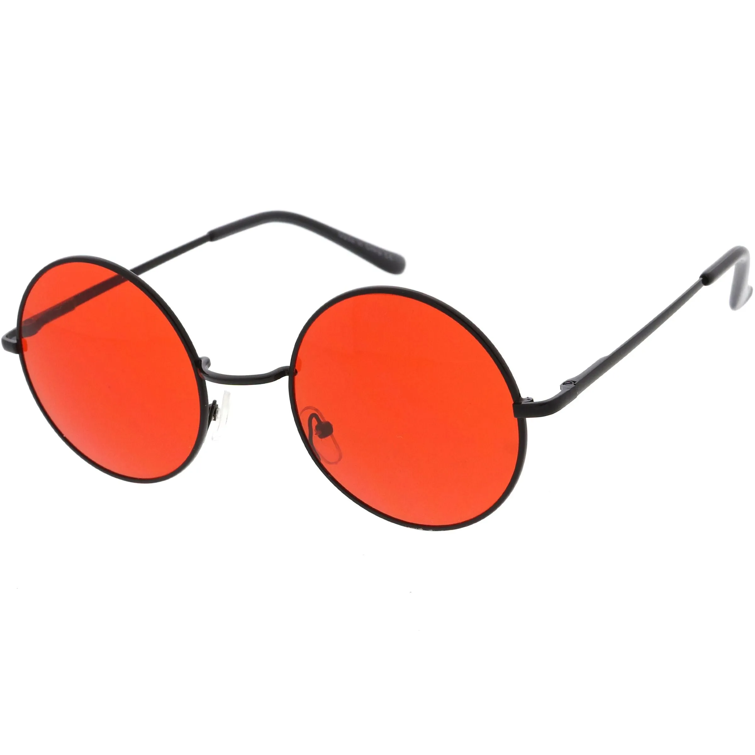 Medium Classic Lennon Style Gradient Colored Lens Thin Metal Frame Round Sunglasses 53mm C990