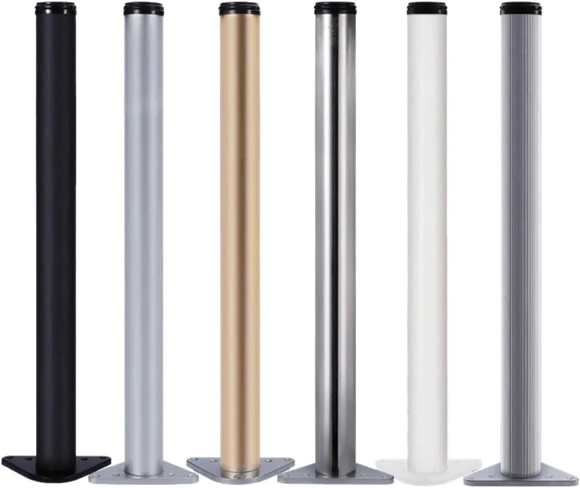 Modern Minimalist Cylindrical Adjustable Metal Furniture feet, high Load-Bearing Non-Slip Stainless Steel bar feet, with mounting Accessories