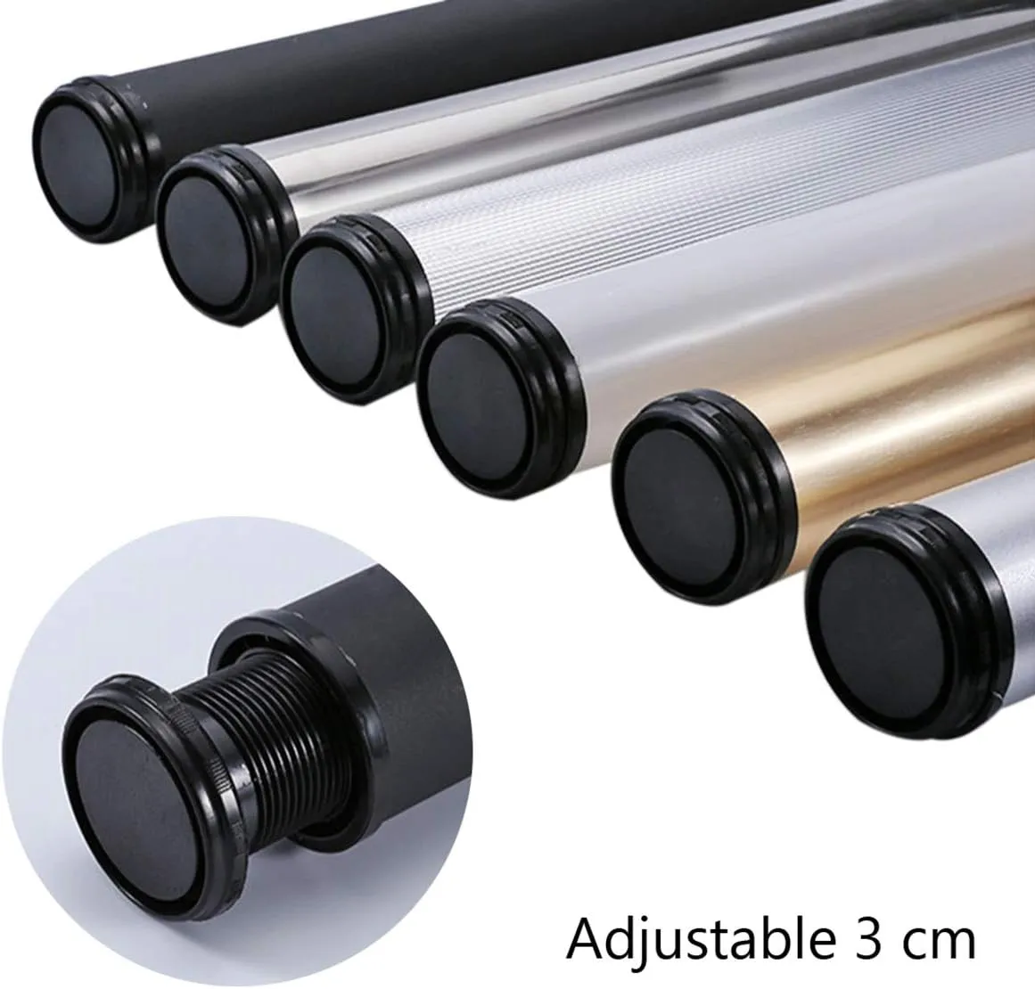 Modern Minimalist Cylindrical Adjustable Metal Furniture feet, high Load-Bearing Non-Slip Stainless Steel bar feet, with mounting Accessories