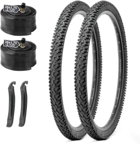 MOHEGIA Mountain Bike Replacement Tire : 26x2.125 inch (56-559mm) Puncture-Resistant Folding Bicycle Tire for MTB Dirt Offroad Cycling
