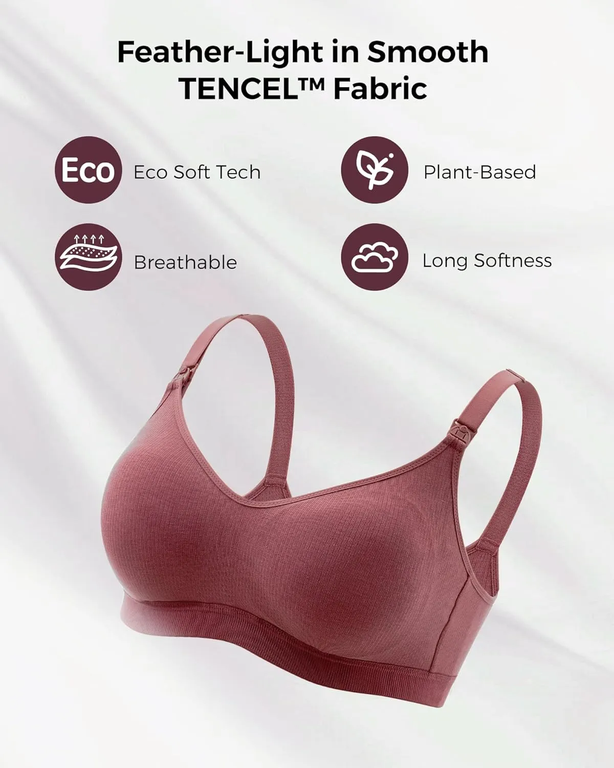 Momcozy Hands-Free Pumping Bra, Wireless & Seamless Breast Pump Bra, Breathable Tencel Fabric & Fully Fixed Cups