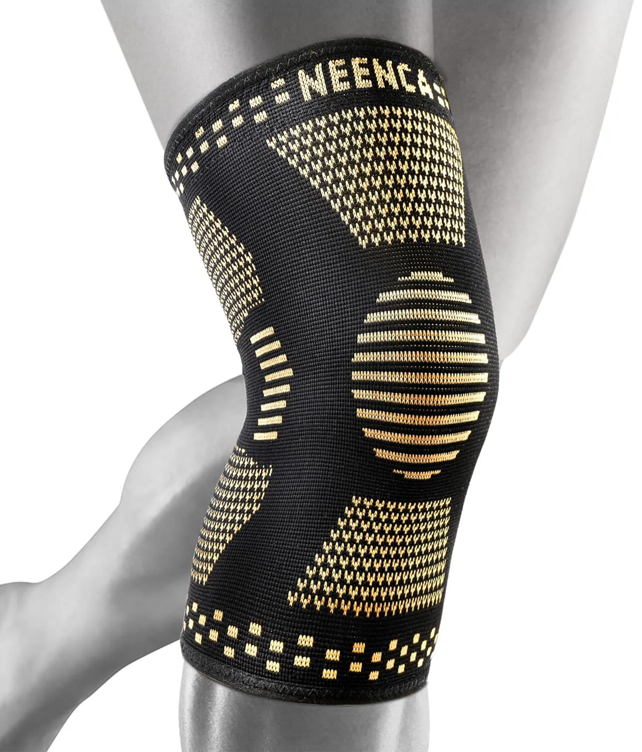 NEENCA Copper Knee Braces for Knee Pain Relief - 2 Pack Knee Sleeves Set, Compression Sleeves with Copper Ions Infused Fiber for Sports, Workout, Arthritis, Meniscus Tear, Runner- FSA/HSA Eligible