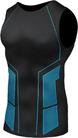 Odoland 3 Pack Men Compression Shirt, Tummy Control Slimming Undershirt Tank Top Men Body Shaper