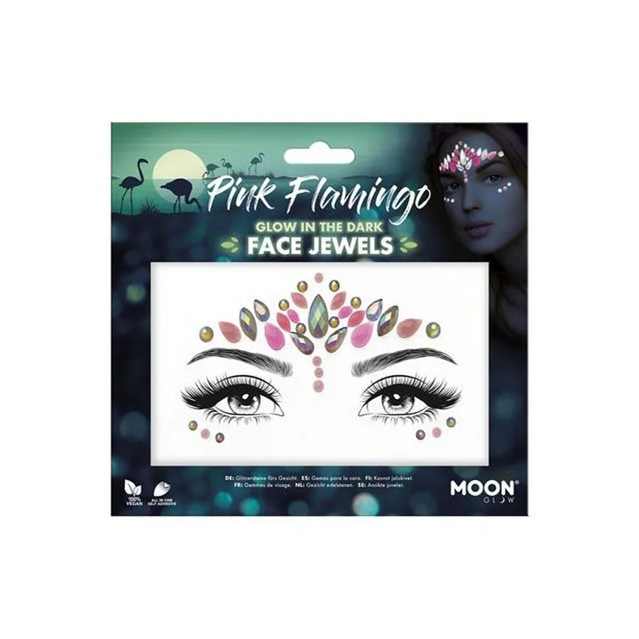 Pink Flamingo Glow in the Dark Face Jewels
