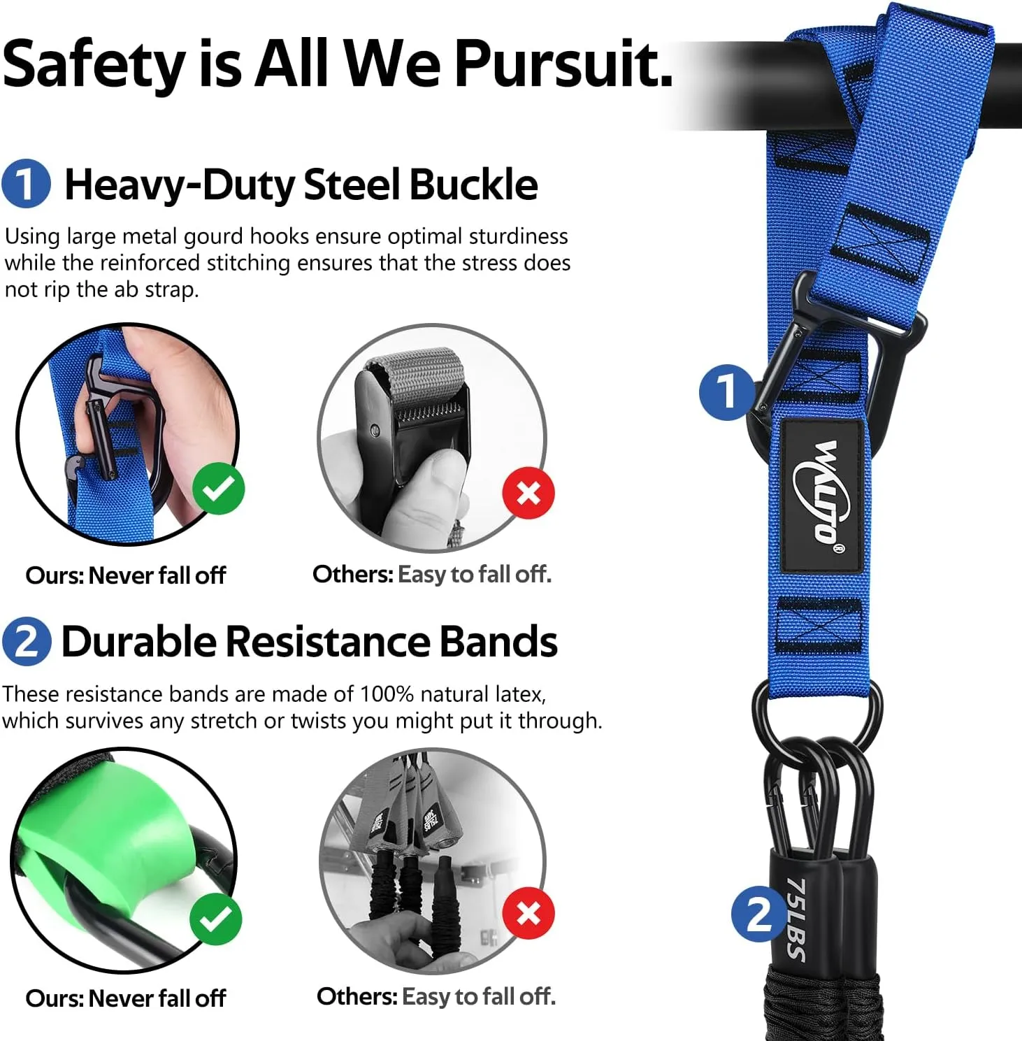 Pull Up Assistance Bands, Heavy Duty Resistance Bands for Pull Up Bar, Pull Up Assist Band with Feet Rest, Pull Up Assist Band Strength Training Workout Equipment, Height Adjustable