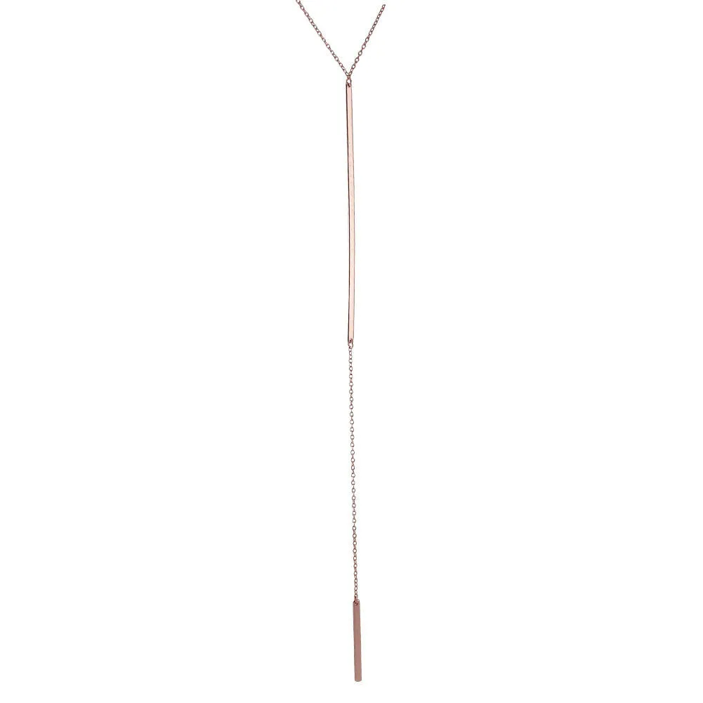 "Jump" Vertical Bar Drop Lariat Necklace 18 inch