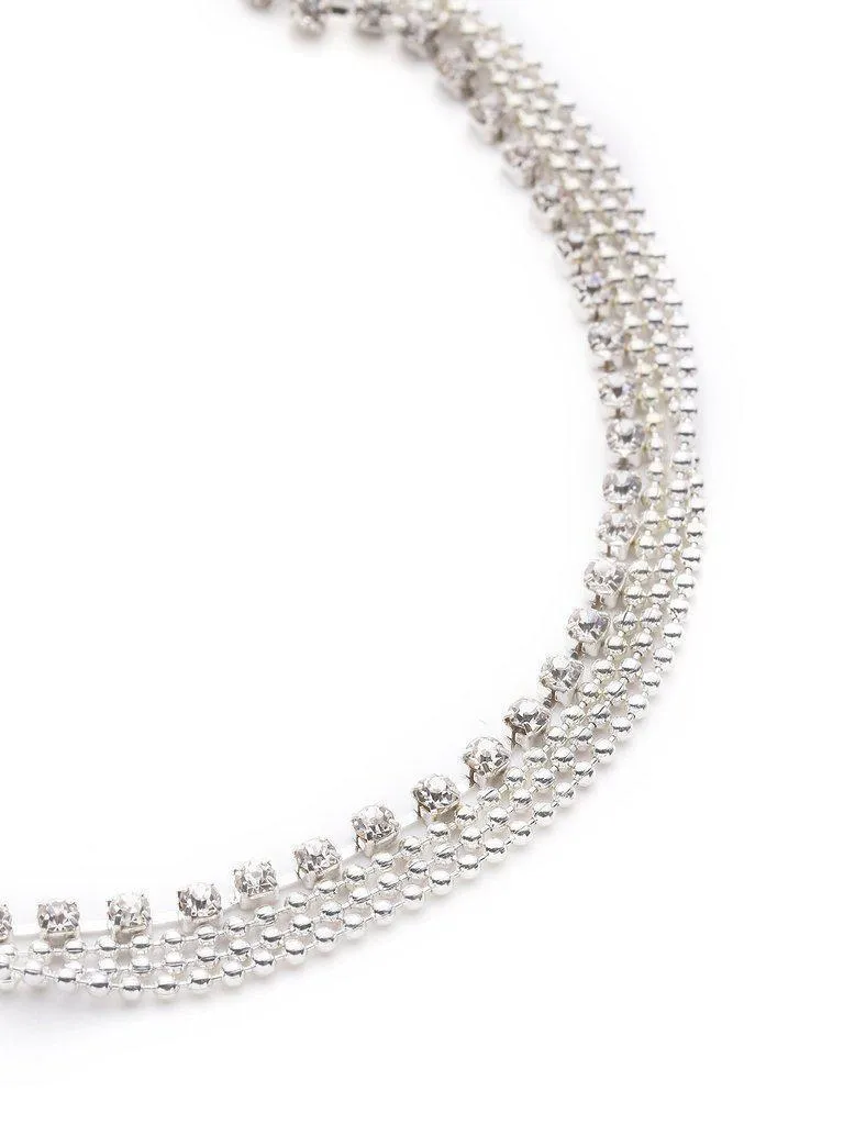Rhinestone Layered Chain Anklet