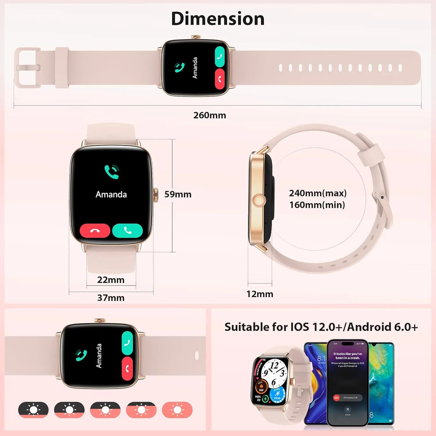 Smart Watch for Women, 2025 New Smartwatch (Answer/Make Call) for iPhone/Android, 1.85" HD Dynamic Dial Fitness Tracker with 110  Sport Modes, Sleep/Health Monitor, IP68 Waterproof, with 2 Bands