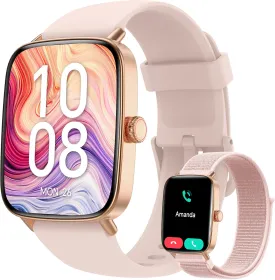 Smart Watch for Women, 2025 New Smartwatch (Answer/Make Call) for iPhone/Android, 1.85" HD Dynamic Dial Fitness Tracker with 110  Sport Modes, Sleep/Health Monitor, IP68 Waterproof, with 2 Bands