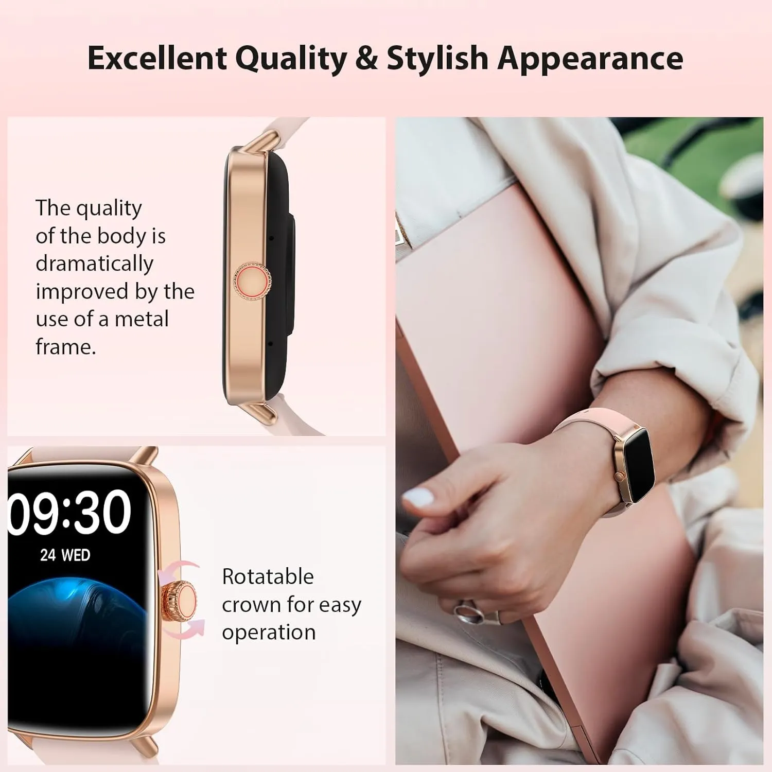 Smart Watch for Women, 2025 New Smartwatch (Answer/Make Call) for iPhone/Android, 1.85" HD Dynamic Dial Fitness Tracker with 110  Sport Modes, Sleep/Health Monitor, IP68 Waterproof, with 2 Bands