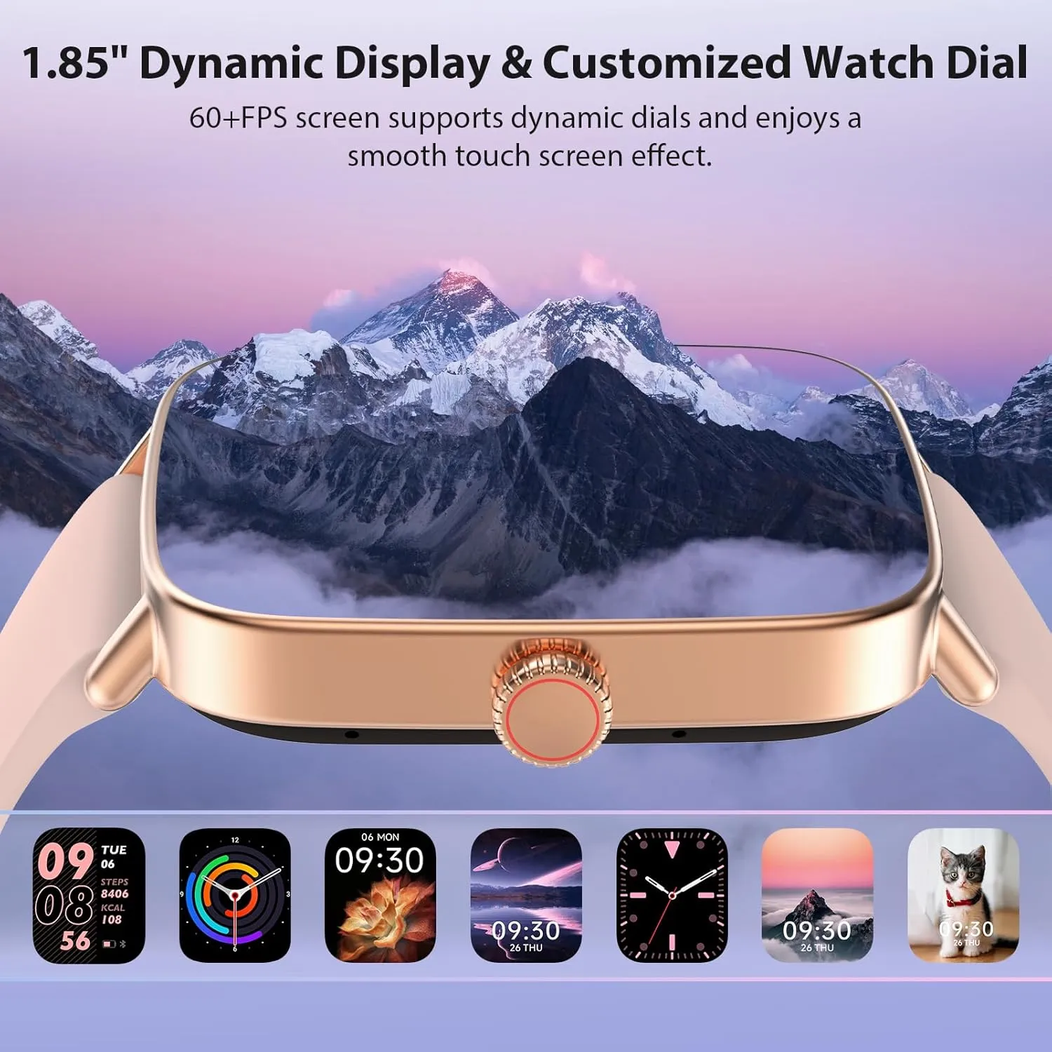 Smart Watch for Women, 2025 New Smartwatch (Answer/Make Call) for iPhone/Android, 1.85" HD Dynamic Dial Fitness Tracker with 110  Sport Modes, Sleep/Health Monitor, IP68 Waterproof, with 2 Bands