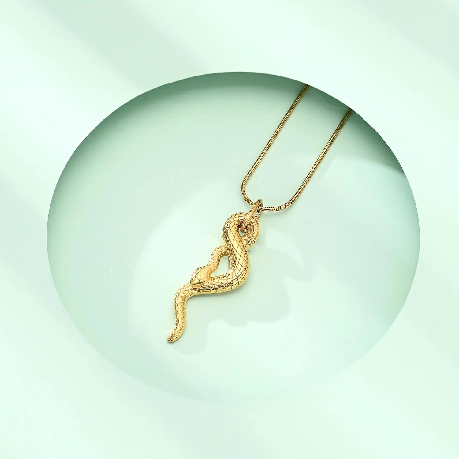 Snake Urn Necklace for Ashes for Men, Stainless Steel Cremation Urn Pendant Memorial Locket Ashes Keepsake Cremation Jewelry