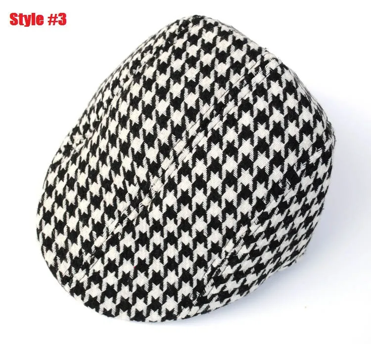 Spring and Autumn Kids Fashion Berets Plaid Hats For Baby Boy And Girl Hat Cap