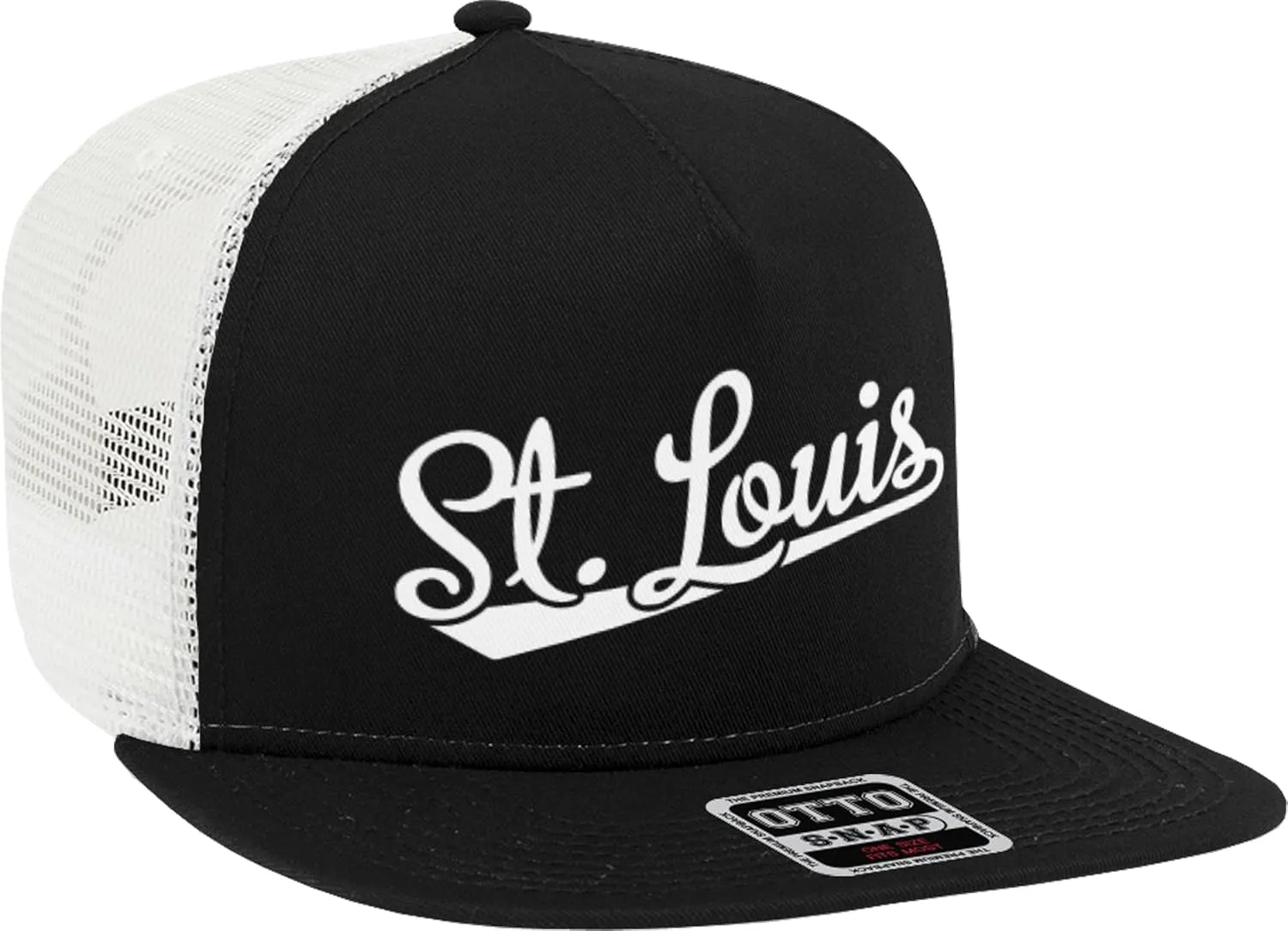 St. Louis Script Baseball Font Snapback Trucker Hat