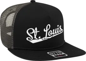St. Louis Script Baseball Font Snapback Trucker Hat