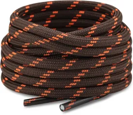 Stepace Round Shoelaces [2 Pairs] Heavy Duty Boot Shoe Laces for Hiking Work Boots
