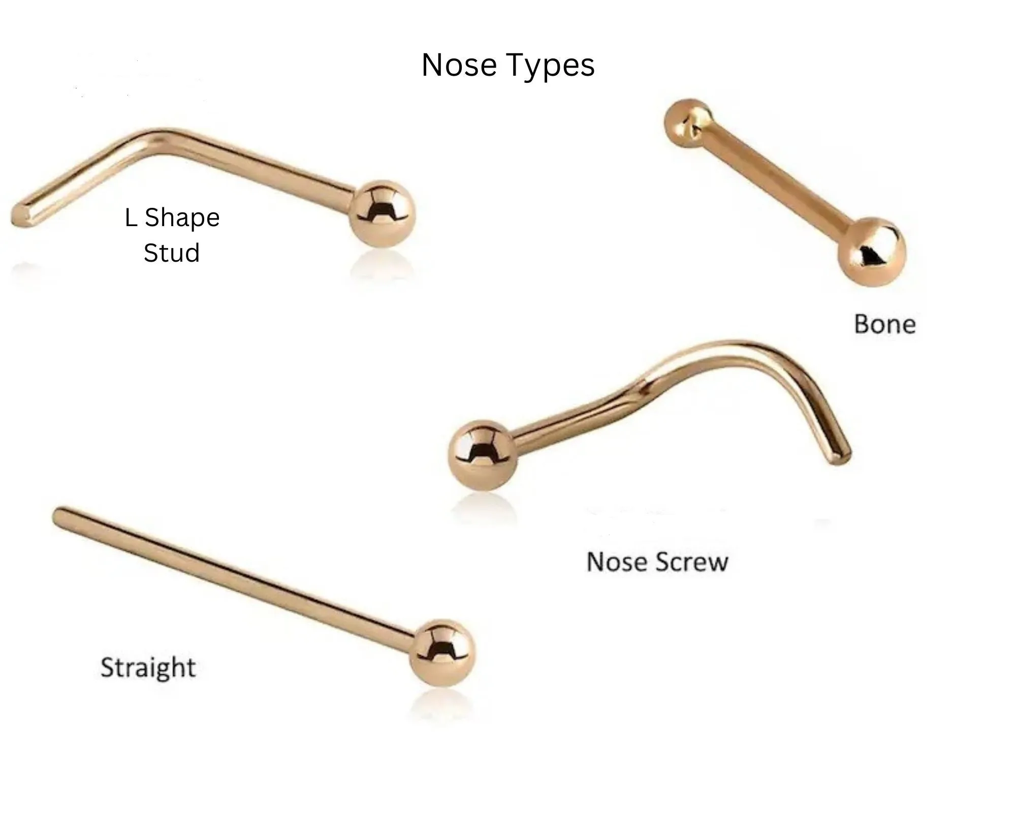 Super Tiny 1mm Diamond Gem Crystal Claw Set Straight Nose Stud L Bend Shape Bent Post Pin Jewelry 22 gauge 22G Nose Jewelry Pin Nostril