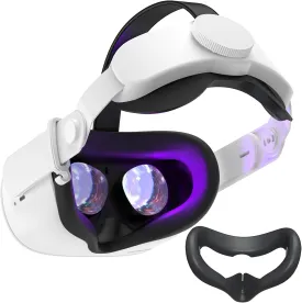 SUPERUS Head Strap & Silicone Face Cover Pad Compatible with Oculus/Meta Quest 2 Accessories, Enhanced Comfort, and Keep Your VR Headset Sweat-Free (Black)