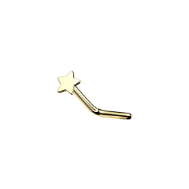 Tiny Star Nose Stud in 14k Gold
