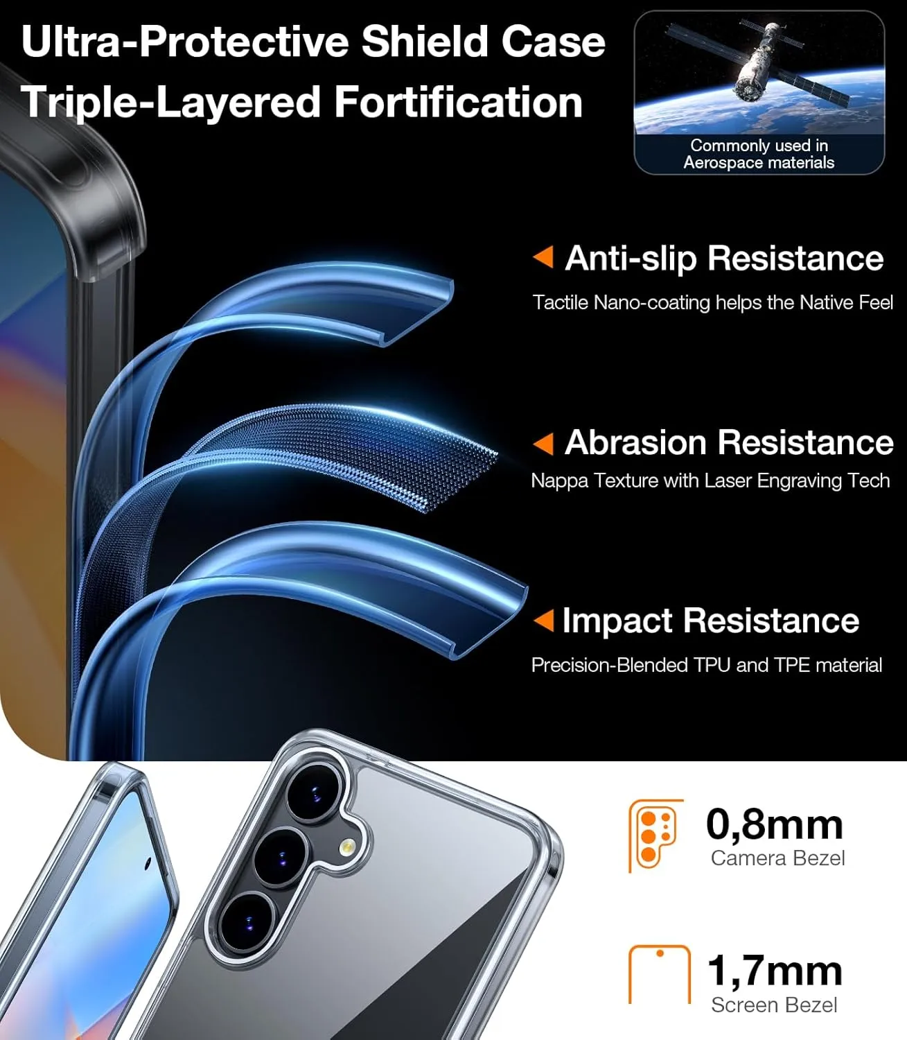 TORRAS Guardian Shockproof for Samsung Galaxy S25 Case, [12FT Military Grade Drop] Thin & Soft Touch for Samsung S25 Case, Translucent Matte Protective Slim Case for Samsung S25, Diamond Clear