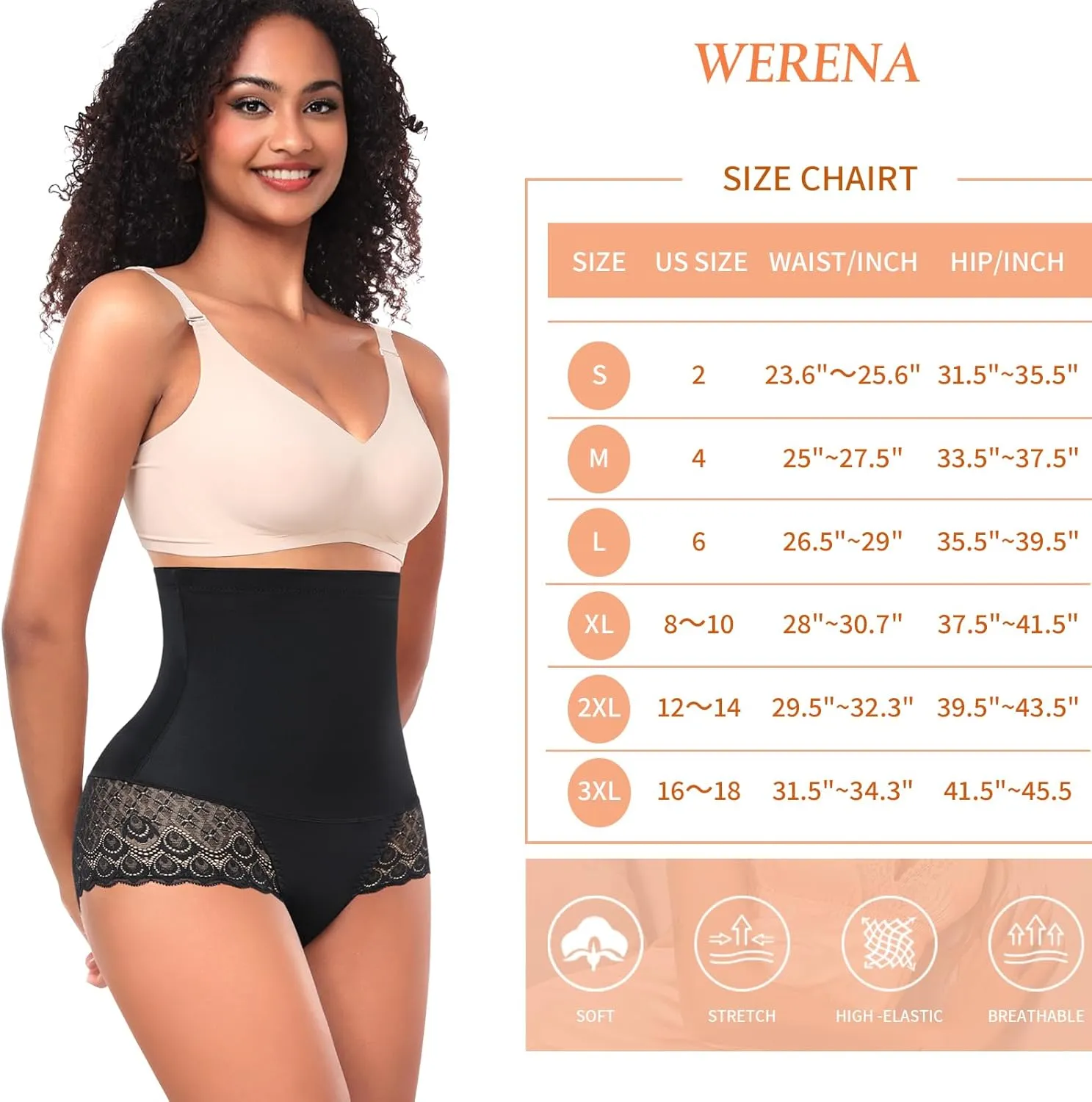 Tummy Control Shapewear Panties for Women High Waisted Shaping Underwear Lace Body Shaper Girdle
