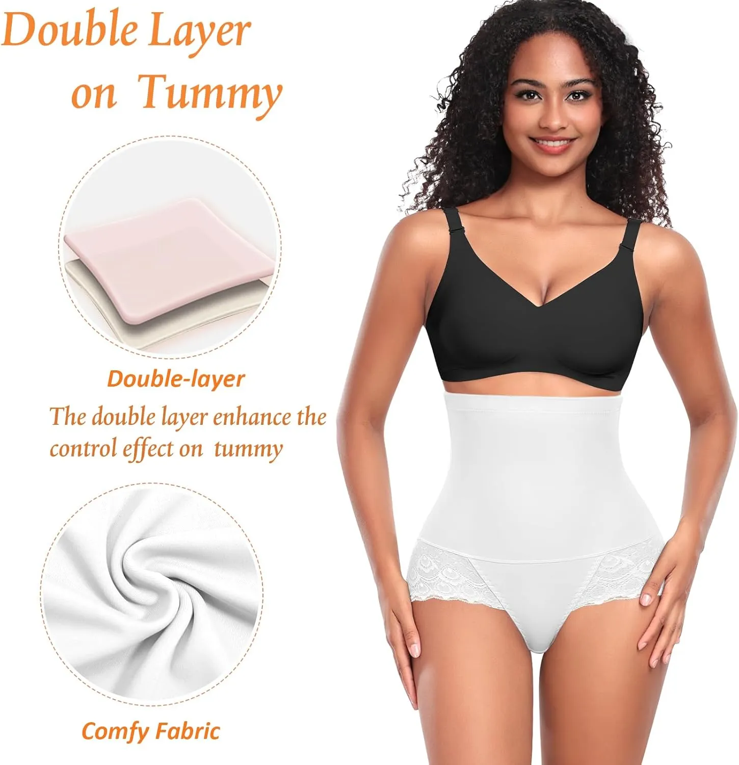 Tummy Control Shapewear Panties for Women High Waisted Shaping Underwear Lace Body Shaper Girdle