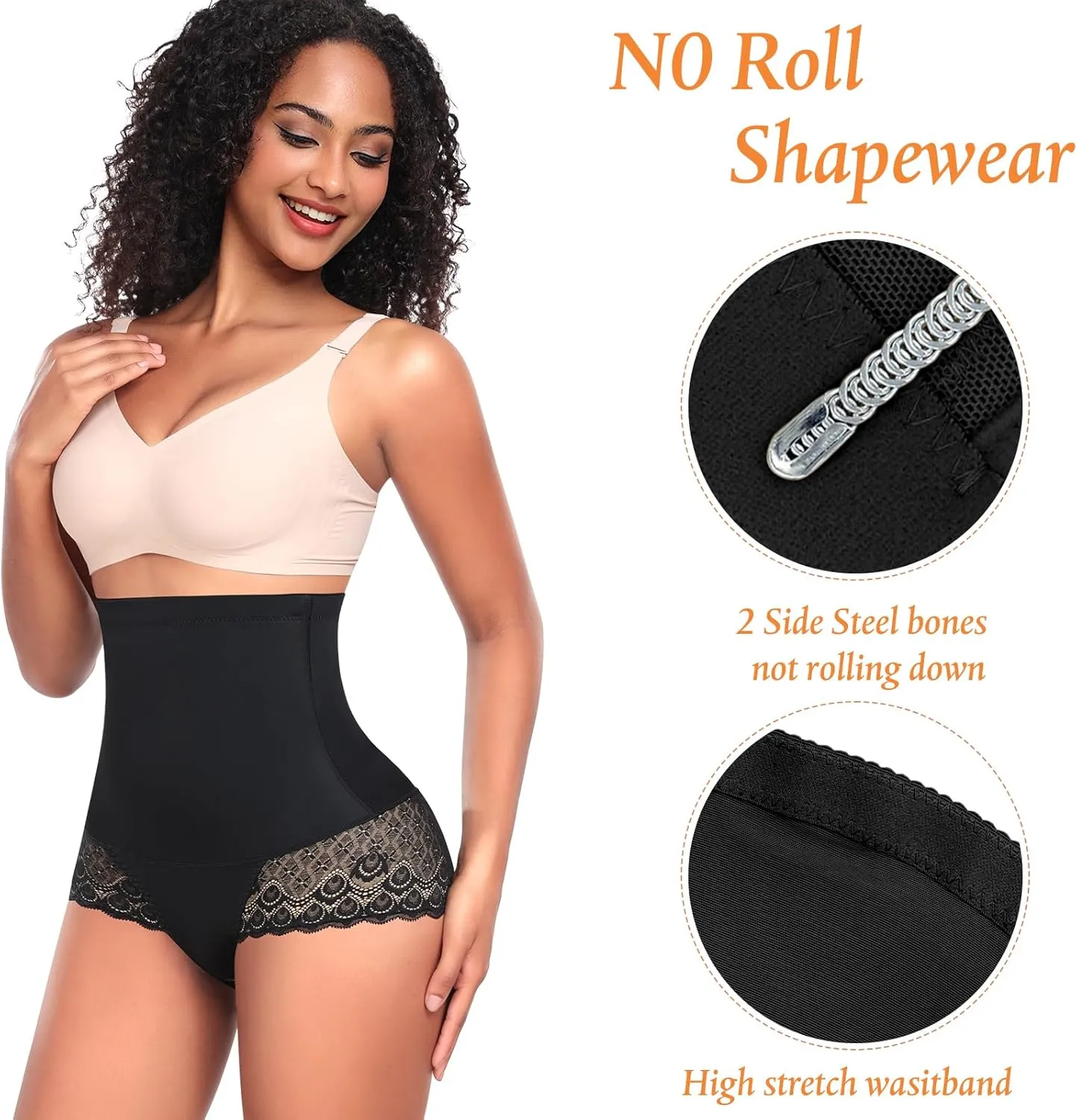 Tummy Control Shapewear Panties for Women High Waisted Shaping Underwear Lace Body Shaper Girdle