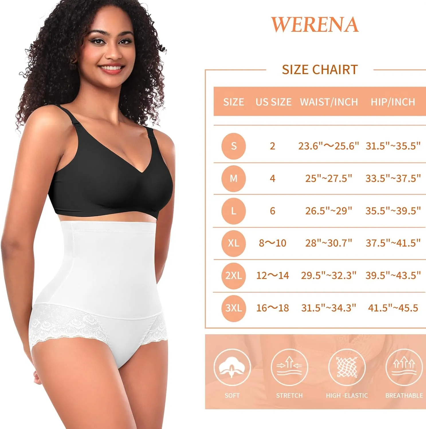 Tummy Control Shapewear Panties for Women High Waisted Shaping Underwear Lace Body Shaper Girdle