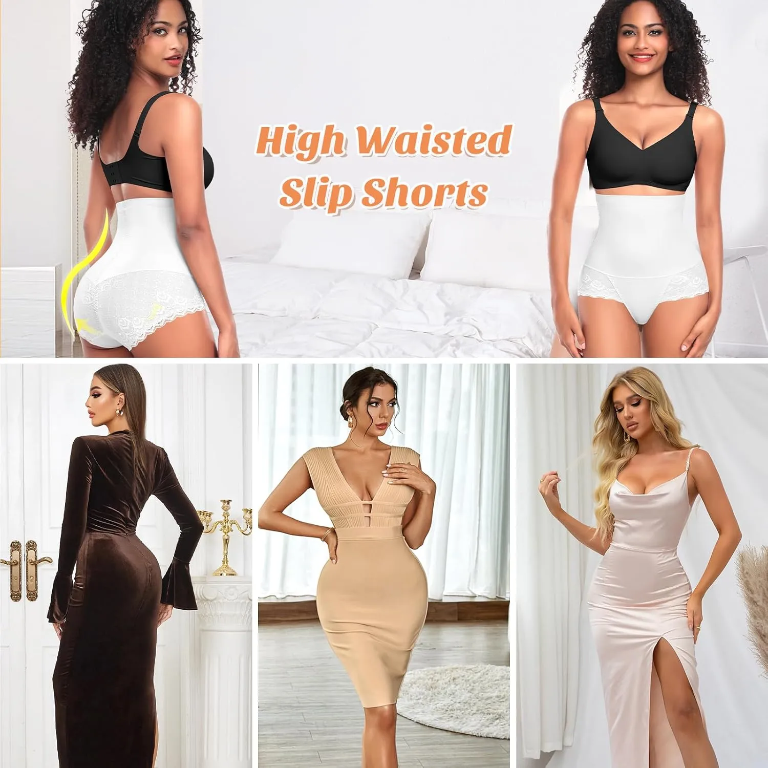 Tummy Control Shapewear Panties for Women High Waisted Shaping Underwear Lace Body Shaper Girdle