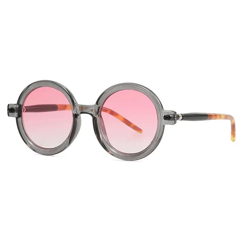 VAIGE Retro Oversized Round Polycarbonate Sun Glasses with UV400 Protection - Vintage Designer Shade, Lens Width 49mm, Lens Height 48mm