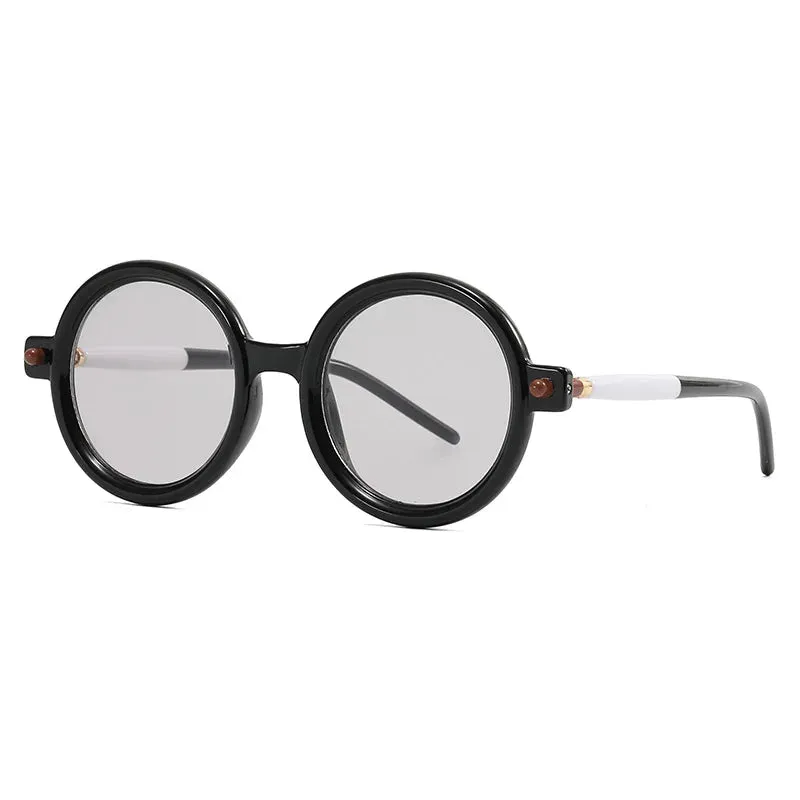 VAIGE Retro Oversized Round Polycarbonate Sun Glasses with UV400 Protection - Vintage Designer Shade, Lens Width 49mm, Lens Height 48mm