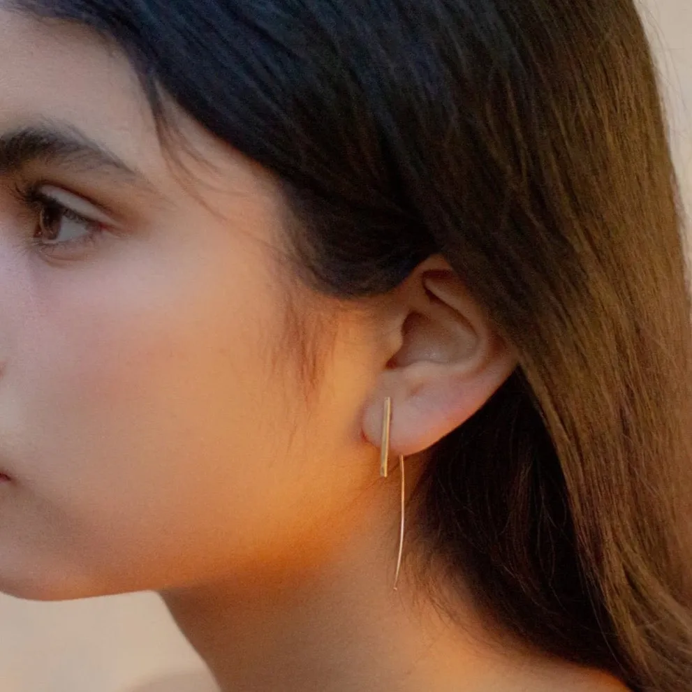 Vertical Arc Bar Earrings