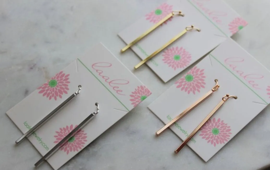 Vertical bar earrings
