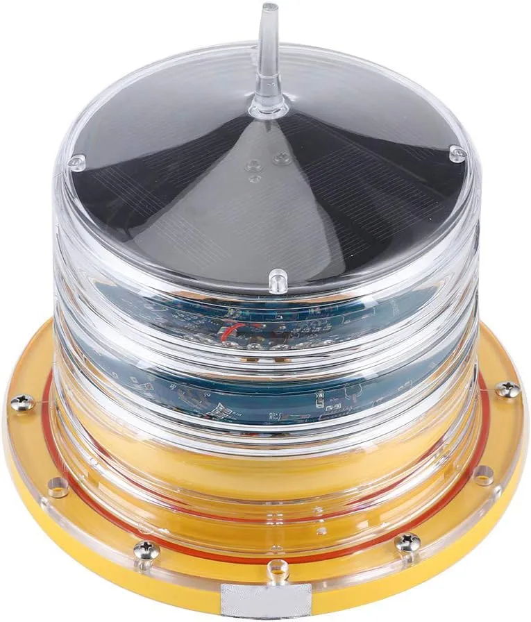 Voemko Boat Flashing Light, Solar LED Marina Dock Barge Boat Safety Beacon Light, All-Round Marine Boat LED Navigation Light