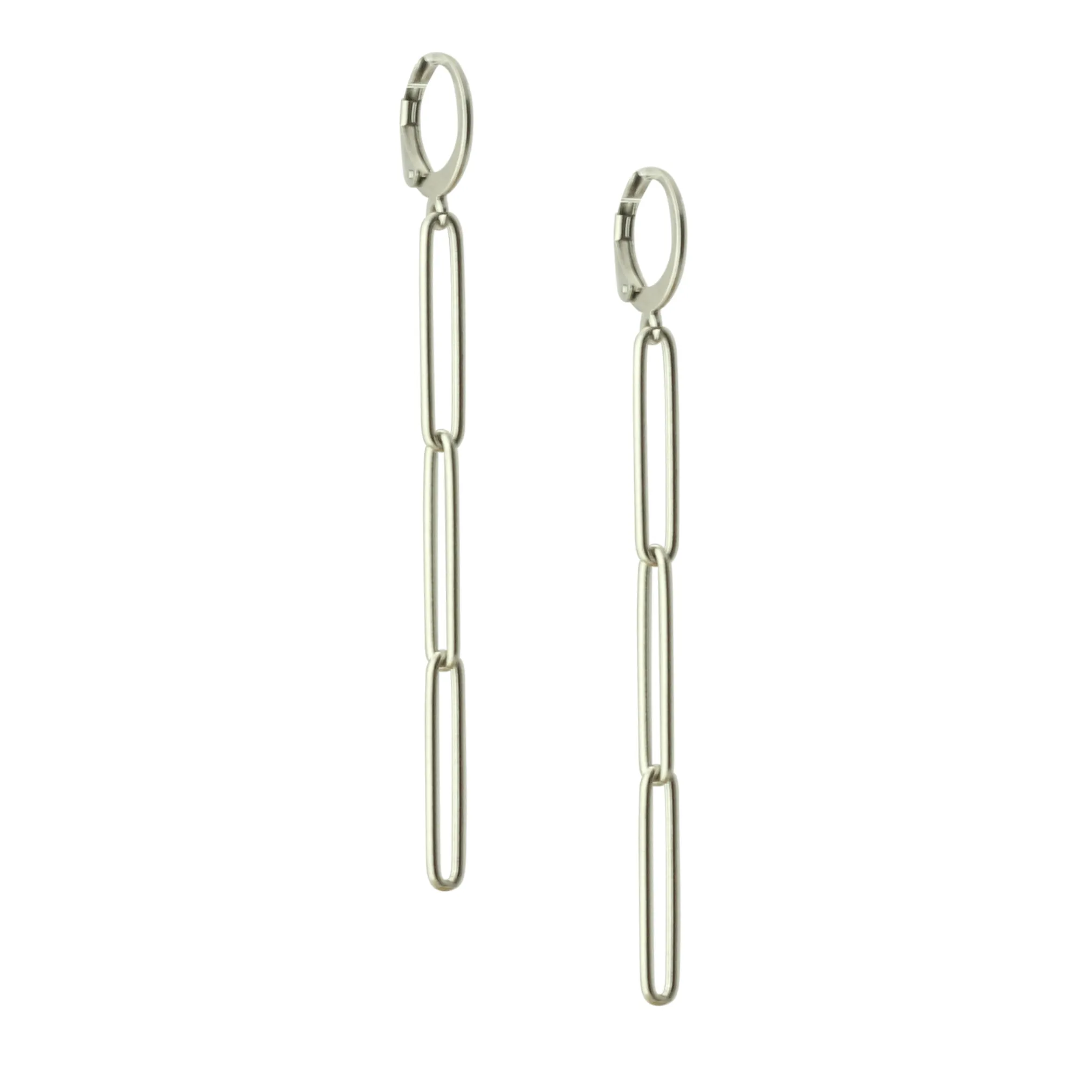 Waterproof "Imperméable” Polished Chain Leverback Earrings